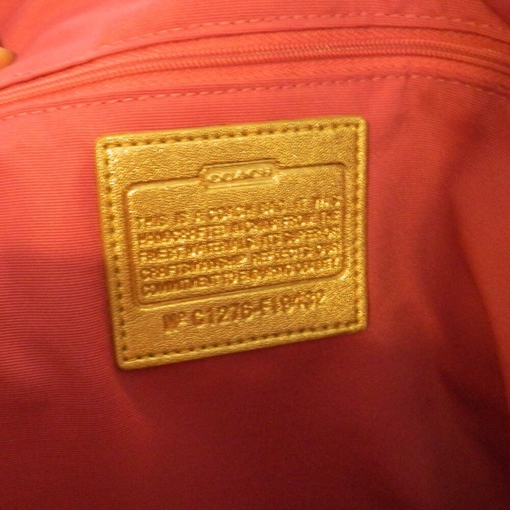 Coach 19432 Poppy Multi Color Graffiti Backpack with Gold Tone Leather Trim EUC! - Picture 9 of 10